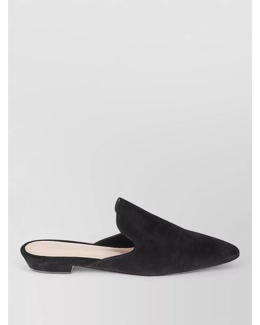 Gianvito Rossi Black Raja Pointed Toe Suede Mules Slide