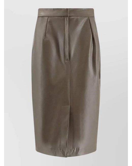 Stella McCartney Brown High-Rise Midi Pencil Skirt