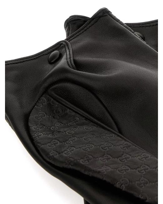 Gucci Black Leather Gloves for men