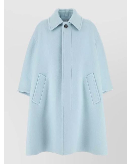 Bottega Veneta Blue Cashmere Oversized Coat