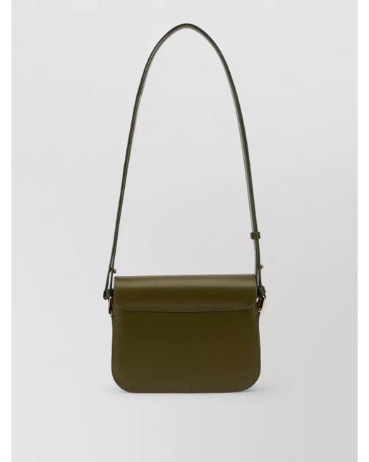 A.P.C. White Grace Leather Shoulder Crossbody Bag
