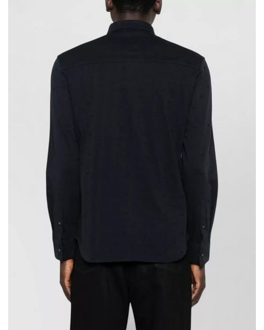 Emporio Armani Blue Logo Shirt Button Down Collar for men