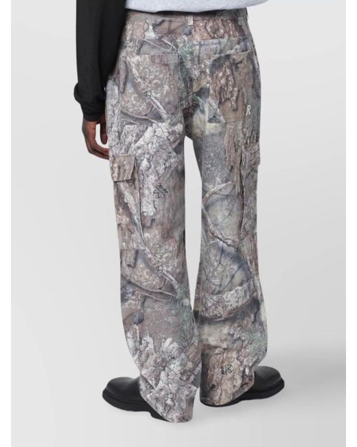 Represent Gray Camo Cargo Trousers for men