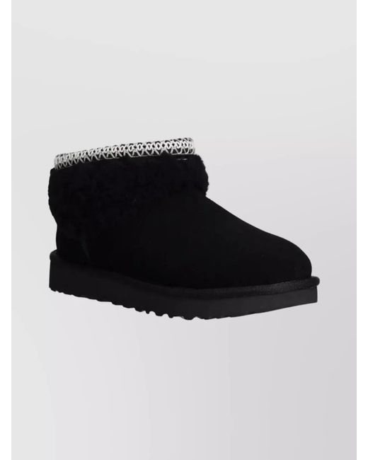 Ugg Black Leather Ankle Boots