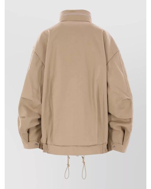 Niccolò Pasqualetti Natural Drawstring Hem High Collar Utility Jacket