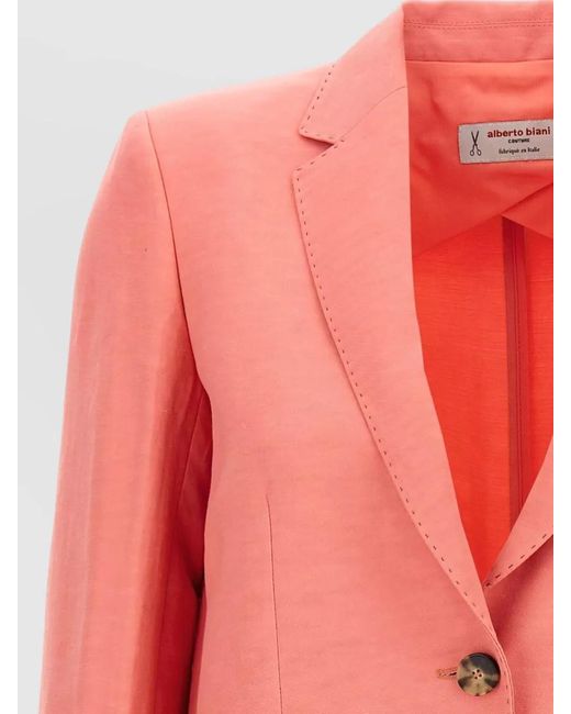 Alberto Biani Pink America Blazer Tailored Jacket Back Vent