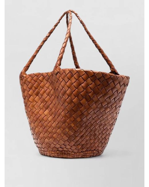 Dragon Diffusion Brown Beach Bag Shopper Top Handles Woven Design