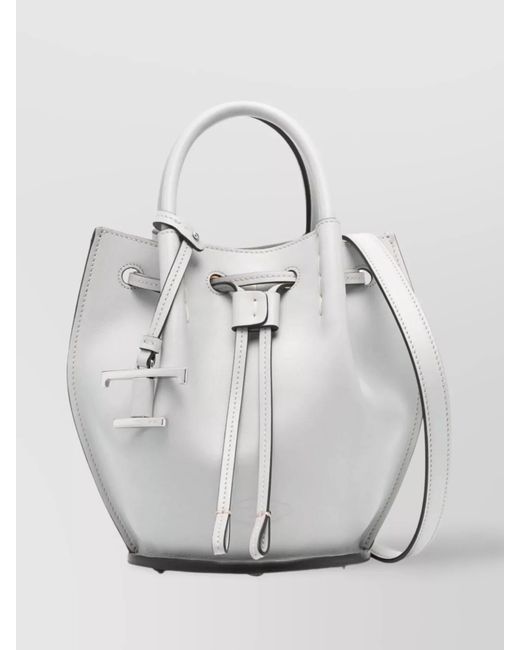 Tod's White Bucket Mini Leather Bucket Bag