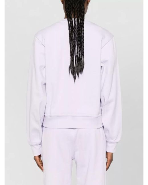Adidas By Stella McCartney Purple Cotton Knit Crew Neck Sweatshirt