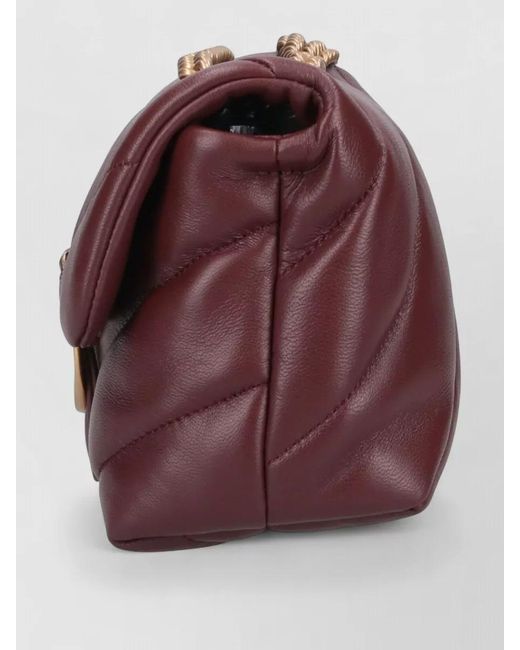 Pinko Purple Love Bag Puff Mini Leather Shoulder Bag