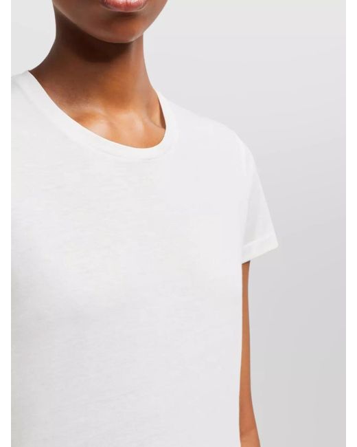 Moncler White Cotton Logo Patch T-Shirt