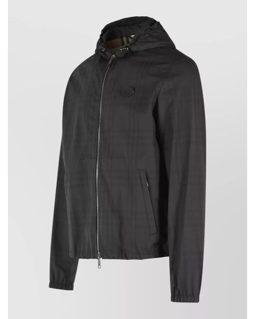 Burberry Black Newport Hooded Cotton Plaid Down Jacket for men