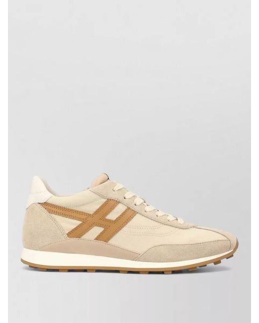 Hogan Natural Low Top Sneakers Contrast Panel Rubber Sole