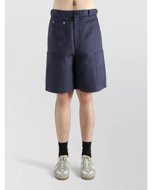 Givenchy Blue Tailored Shorts Belt Loops Multiple Pockets for men