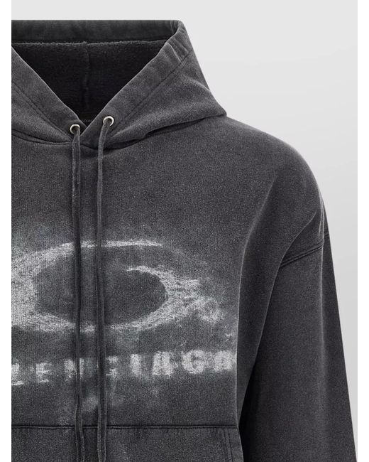 Balenciaga Gray Cotton Oversized Hoodie for men