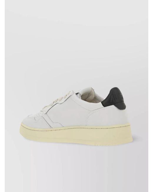 Autry Natural Perforated Toe Leather Sneakers for men