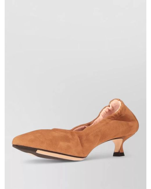 LA ROSE Pink Suede Kitten Heel Pumps Pointed Toe