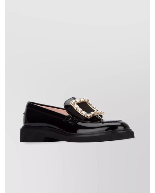 Roger Vivier Black Strass Buc Loafer 25 With Embellished Buckle