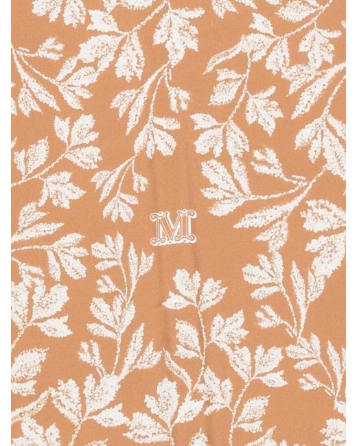 Max Mara Pink Silk Printed Square Scarf