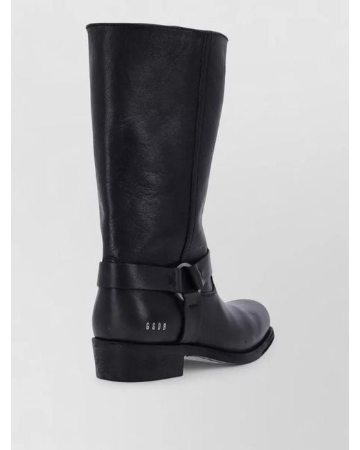 Golden Goose Deluxe Brand Black Block Heel Mid Calf Square Toe Boots