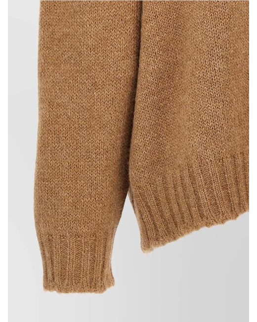 Jil Sander Brown Alpaca Wool Turtleneck Sweater