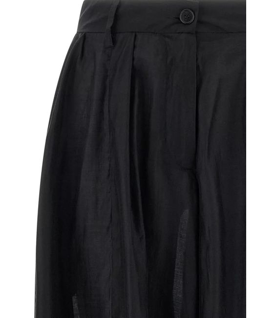 Thelatest Black Pants Belt Loops Elasticated Cuffs Pleated Design
