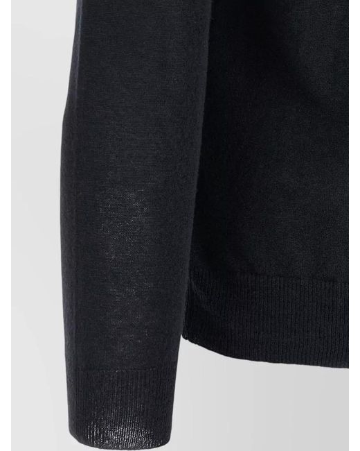 Zanone Blue Cashmere Polo Shirt Long Sleeves Ribbed Cuffs for men