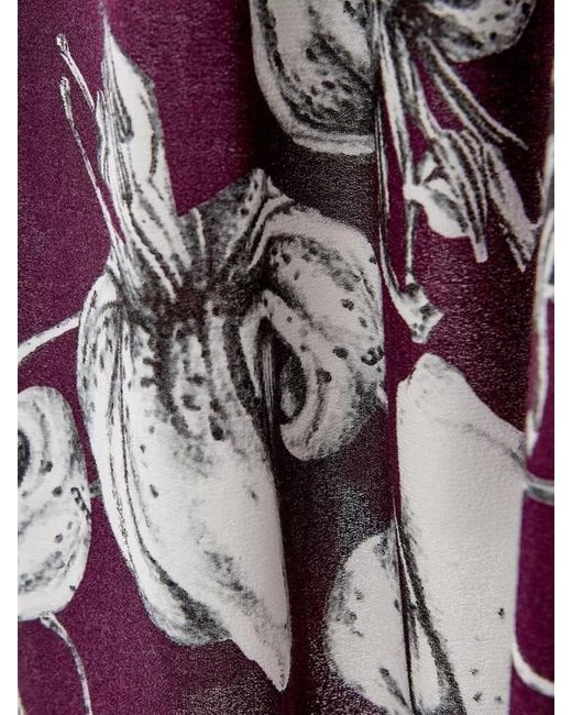 Lardini White Floral-Print Viscose Asymmetric Wrap Midi Dress