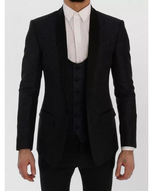 Dolce & Gabbana Black Silk Slim-Fit Dinner Jacket for men