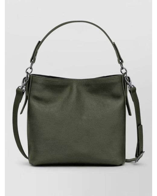 Longchamp Green Bucket Bag Top Handle Adjustable Detachable Strap