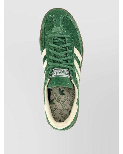 Adidas Originals Green Handball Spezial Suede Striped Low Sneakers for men