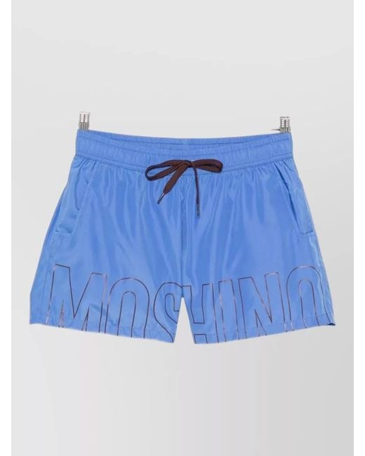 Moschino Blue Beach Shorts Side Pockets Back Pocket for men