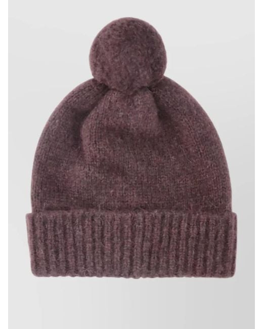 Golden Goose Deluxe Brand Purple Casual Hat Pom Detail Ribbed Cuff Texture for men