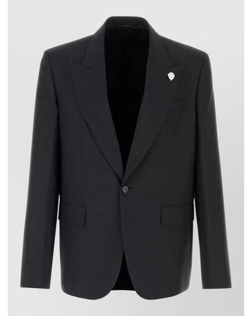 Gucci Black Wool Blazer Tailored Notch Lapel Design for men