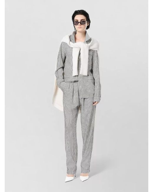 Tom Ford Gray Striped Silk Shirt