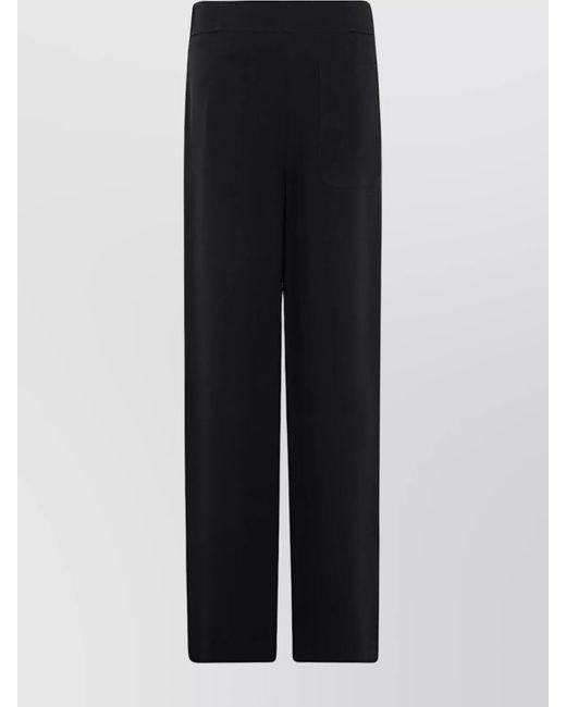 Giorgio Armani Black Silk Wide-Leg Trousers