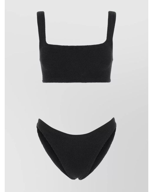 Hunza G Black Textured Bikini