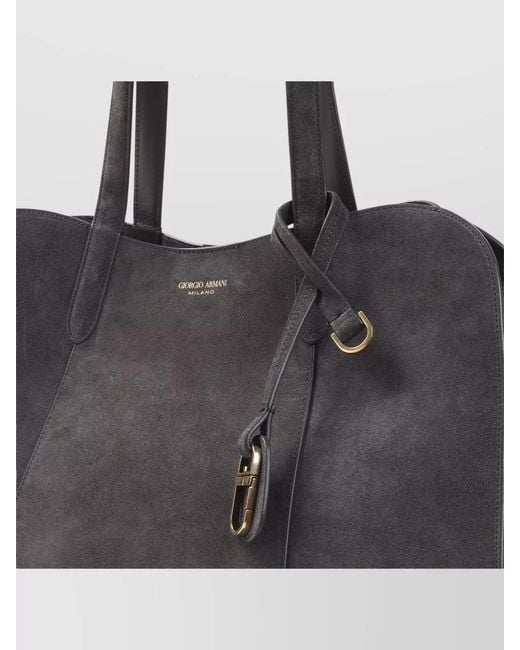 Giorgio Armani Black Armani Suede Shoulder Tote Bag Charm