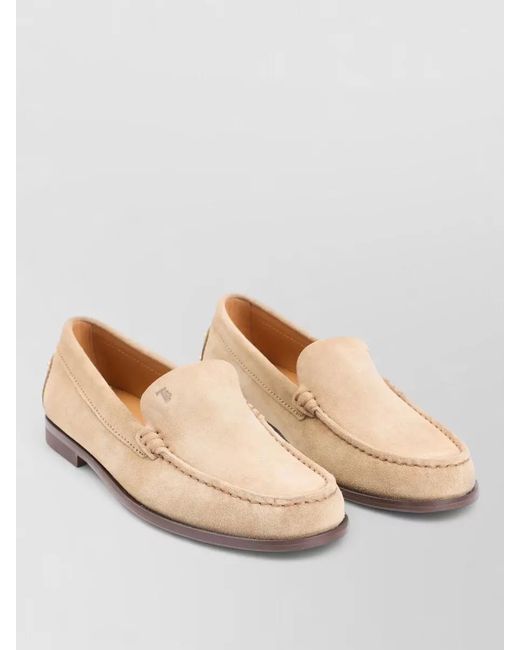 Tod's Natural Suede Leather Loafers
