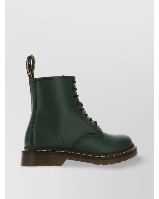 Dr. Martens Green Leather Ankle Boots 1460