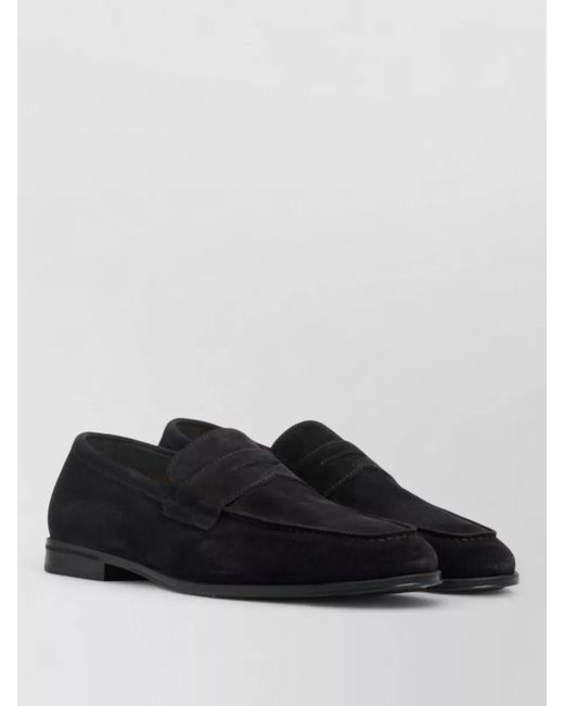 Doucal's Black Suede Loafers for men