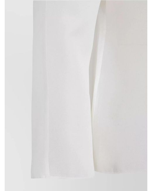 Tory Burch White Silk Wide Neck 3/ Sleeve Blouse