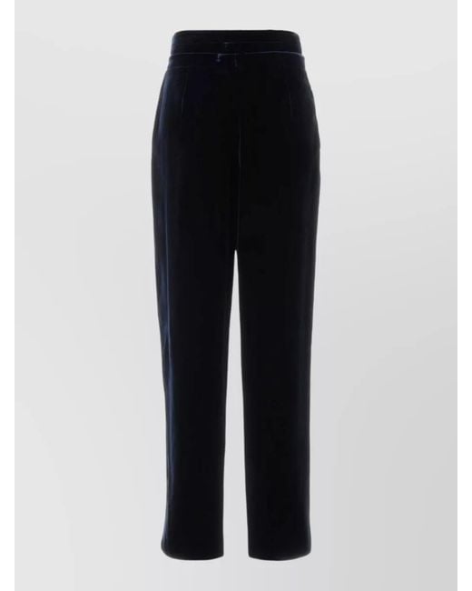 Giorgio Armani Blue Velvet High-Rise Trousers