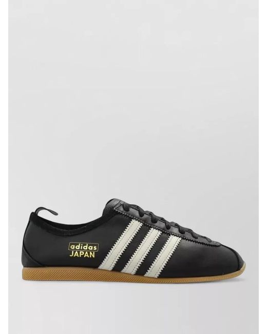 Adidas Originals Black Japan Leather Lace Up Sneakers Low