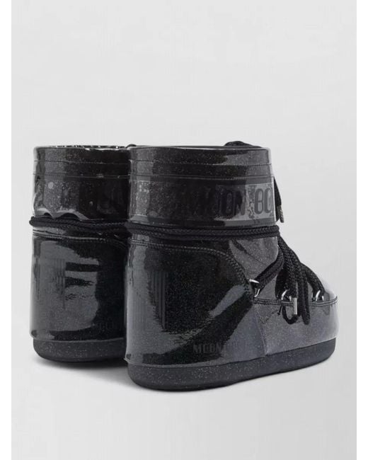 Moon Boot Black Icon Low Glitter Ankle Snow Boots