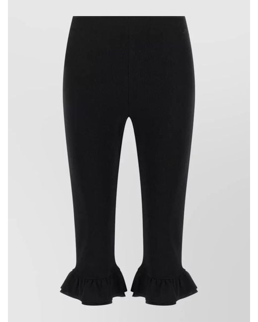 Jacquemus Black Playa Bermuda Shorts Elastic Waistband Ruffled Hem