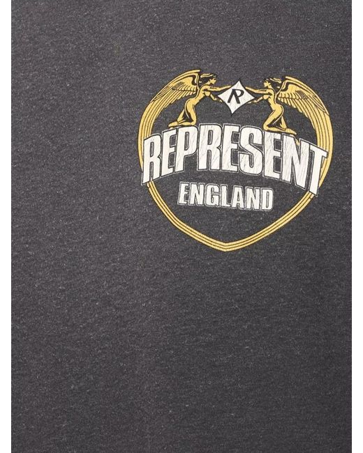 Represent Blue Organic Cotton Hemp Logo Print Short Sleeve T-Shirt for men