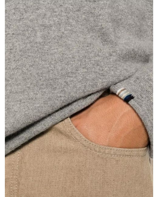 Extreme Cashmere Gray Cashmere Crew Neck Sweater Dropped Shoulders