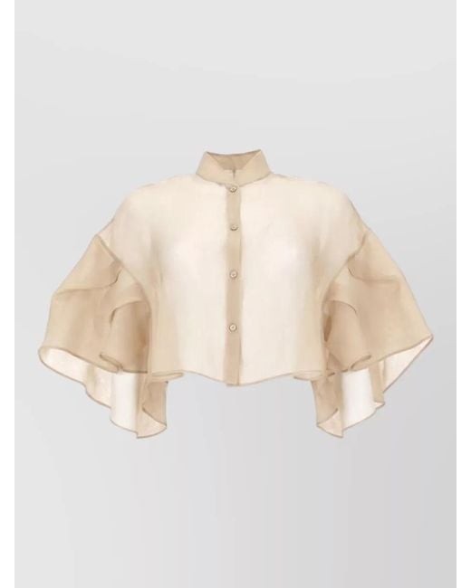 Max Mara Natural Silk Cropped Blouse