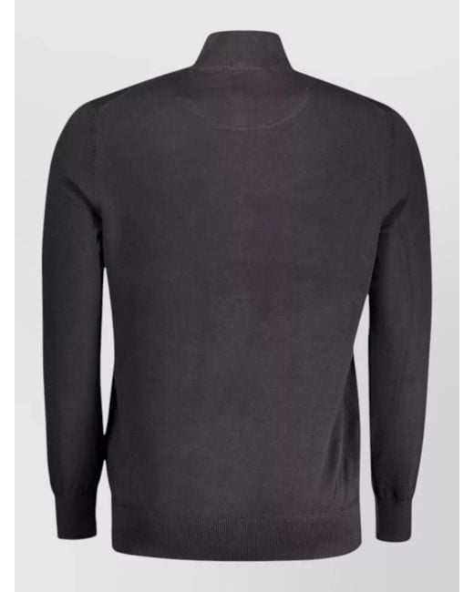 Timberland Blue Cotton High-Neck Zip-Up Cardigan for men